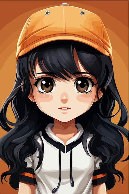 Vecteur jeune fille anime style personnage vector illustration design manga anime girl