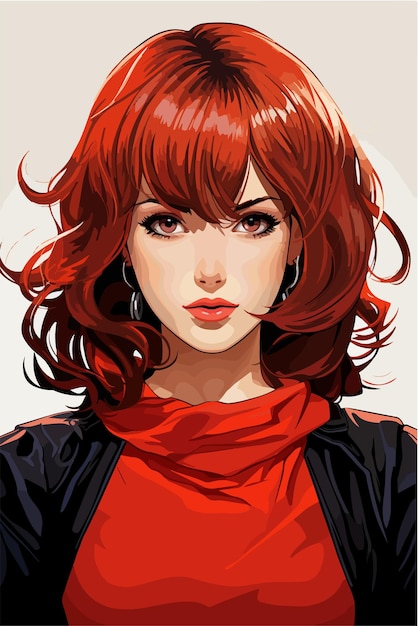 Jeune Fille Anime Style Personnage Vector Illustration Design Manga Anime Girl