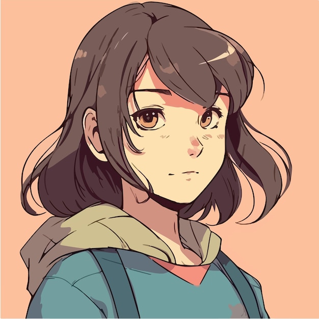 jeune fille mignonne anime style personnage illustration vectorielle conception Manga Anime girl visages dessin animé