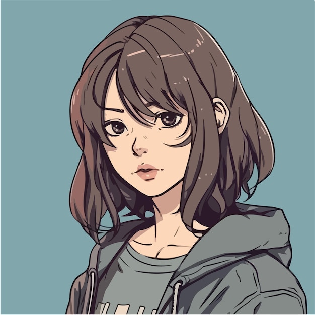 jeune fille mignonne anime style personnage illustration vectorielle conception Manga Anime girl visages dessin animé
