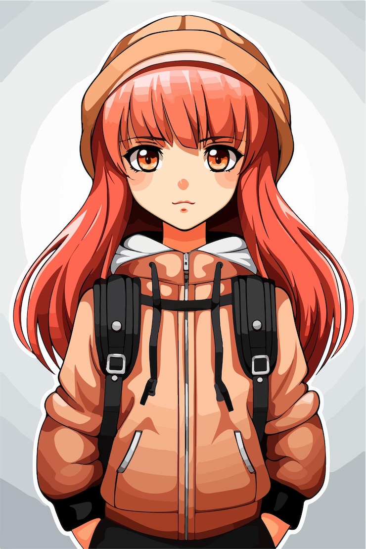 Vecteur jeune fille de style anime personnage vectoriel dessin d'illustration manga anime fille
