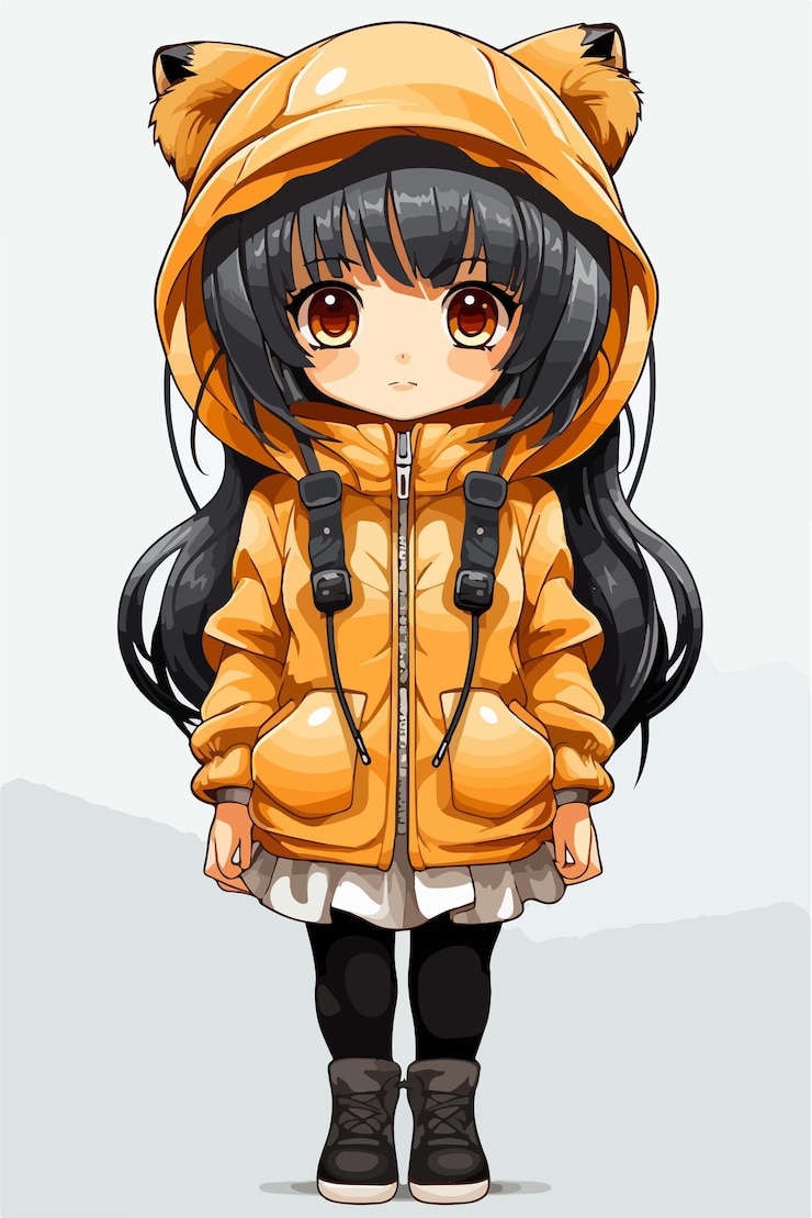 Vecteur jeune fille de style anime personnage vectoriel dessin d'illustration manga anime fille