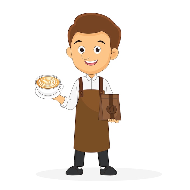 Jeune Homme Barista Faisant Du Café