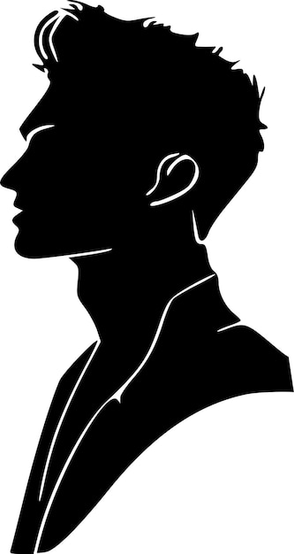 Vecteur jeune homme, profil, silhouette