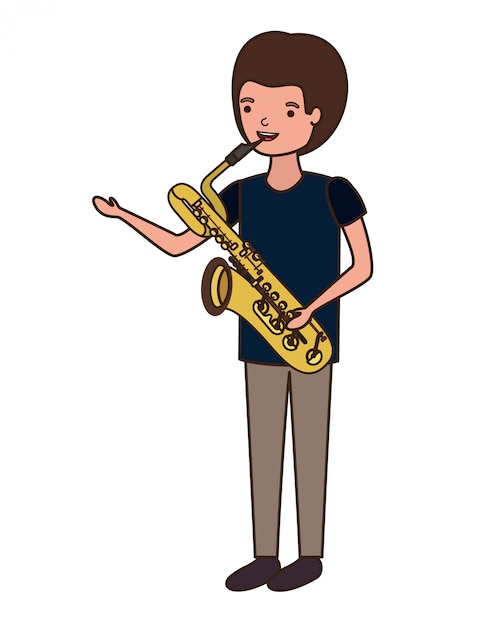 Jeune Homme Avec Saxophone