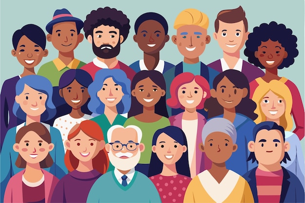Jeunes, d'âge moyen, personnes âgées, adultes, femmes, hommes, enfants.