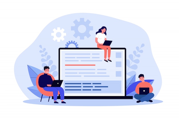 Jeunes programmeurs codant un nouveau script