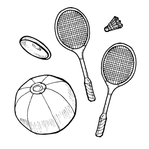 Jeux D'été, Badminton, Ballon Gonflable Et Frisbee