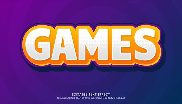 jeux modifiables modèle d'effet de texte 3D typographie en gras et style abstrait logo et marque commerciale