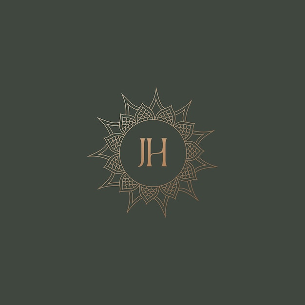 Jh image vectorielle de la conception initiale du logo