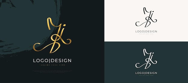 JJ Initial Signature Logo Design avec un style d'écriture élégant et minimaliste Initial J et J Logo Design pour la boutique de bijoux de mode de mariage et l'identité de la marque d'entreprise