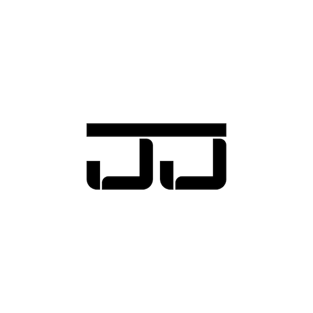 Jj Monogramme Logo Design Lettre Texte Nom Symbole Monochrome Logotype Alphabet Caractère Simple Logo