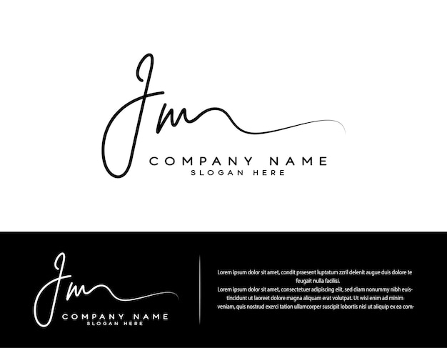 jm jm logo de la signature initiale écrite à la main
