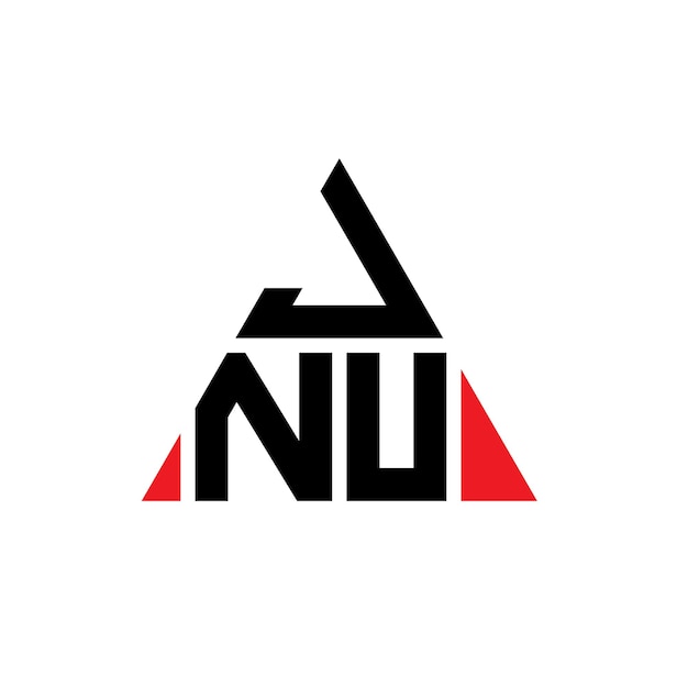 Vecteur jnu triangle lettre logo design avec la forme du triangle jnu logo triangle design monogramme jnu triangle vecteur modèle de logo jnu avec la couleur rouge logo triangulaire jnu simple élégant et luxueux logo