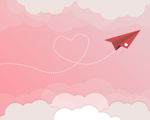 Joli Avion Pour Le Fond De La Saint-valentin