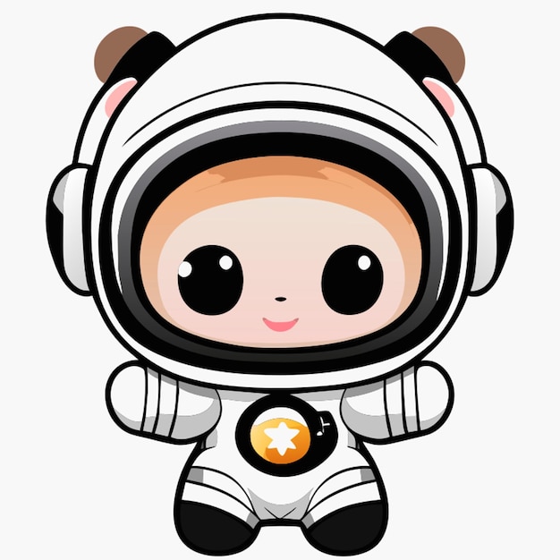 Joli Bébé Astronaute Sans Montrer Son Visage Illustration Vectorielle Kawaii