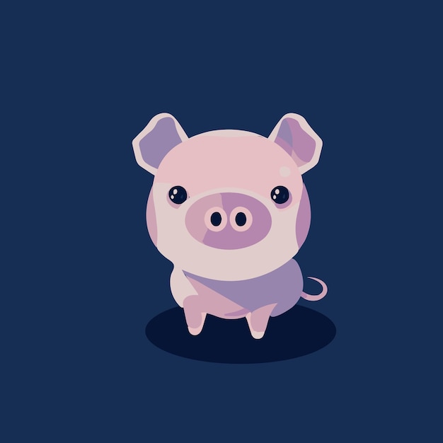 Vecteur joli bébé cochon illustration vectorielle d'animal de dessin animé heureux