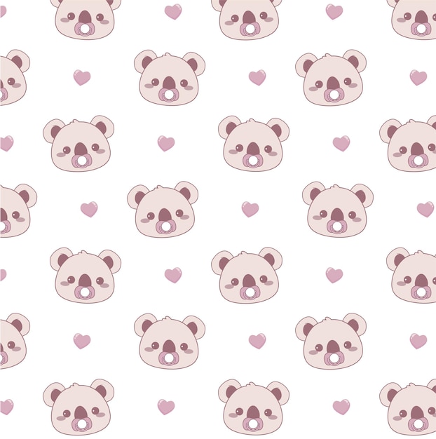 Joli Bébé Koala Doodle Modèle Sans Couture Pour Motif De Pépinière Et Papier Peint