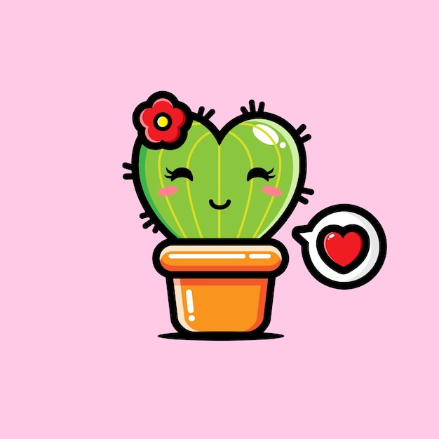 Joli Cactus En Forme De Coeur