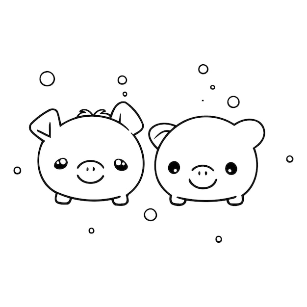 Vecteur joli cochon dans l'eau illustration vectorielle pour votre conception