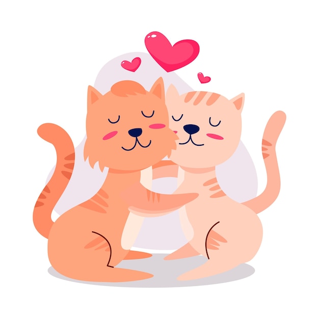 Joli couple d'animaux de la Saint-Valentin