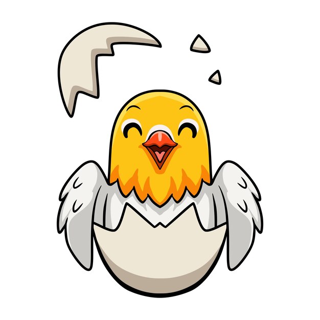 Vecteur joli dessin animé d'oiseau d'amour à l'intérieur d'un œuf