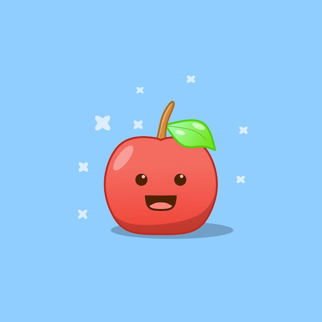 Vecteur un joli dessin animé de pomme .