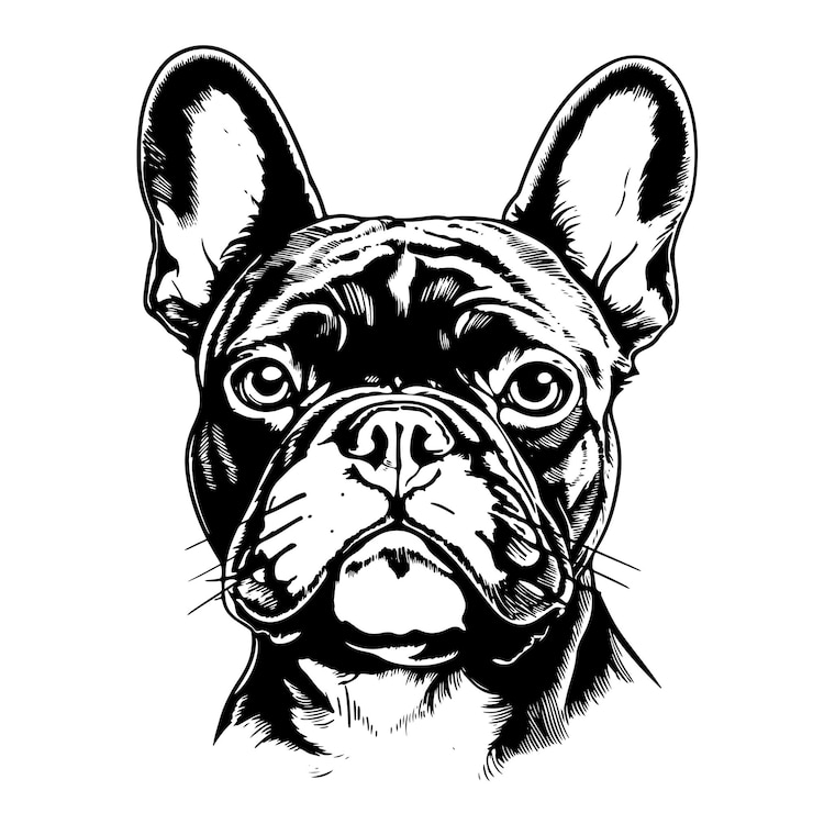 Vecteur un joli dessin de bulldog français