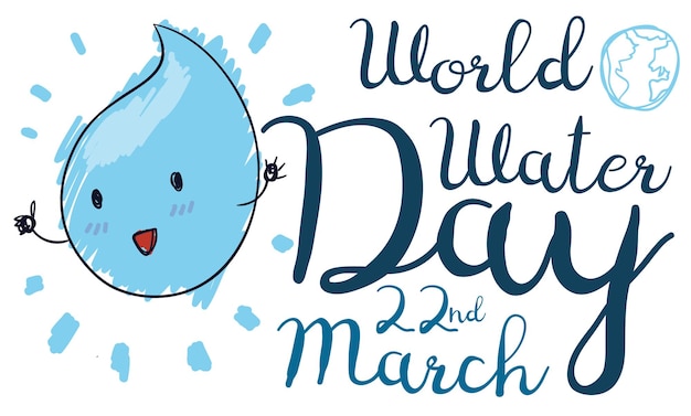 Vecteur un joli dessin de griffon pour la célébration de la journée mondiale de l'eau le 22 mars