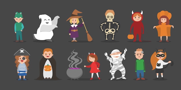 Joli ensemble de costumes d'halloween pour enfants