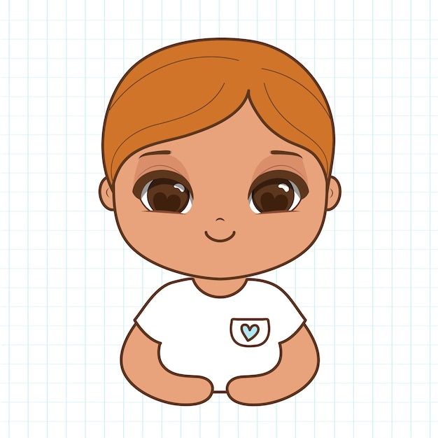 Vecteur le joli garçon mascotte de chibi est vector.