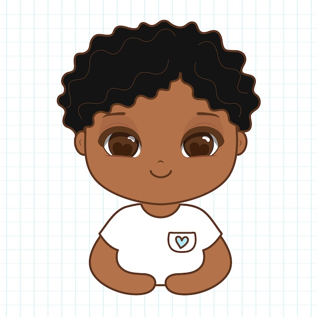 Vecteur le joli garçon mascotte de chibi est vector.