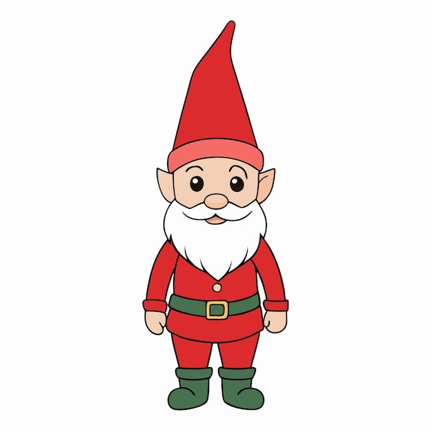 Joli gnome de Noël et illustration vectorielle d'elfe pour des fêtes joyeuses