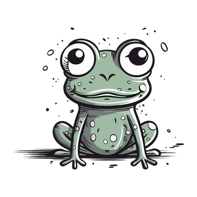 Joli grenouille de dessin animé Illustration vectorielle isolée sur un fond blanc