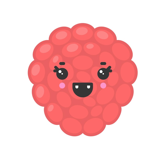 Vecteur joli lychee exotique souriant personnage de fruit kawaii icône vectorielle colorée isolée