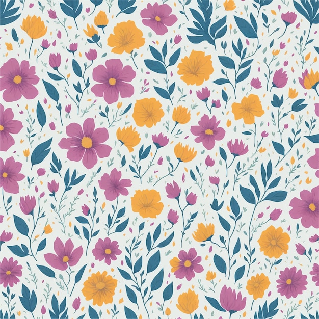 Joli Motif Floral Dans La Petite Fleur Et Les Feuilles