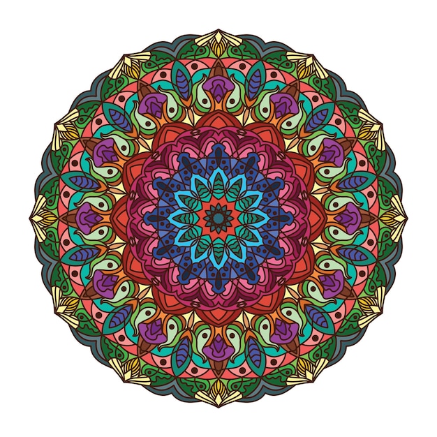 Vecteur joli motif de mandala coloré