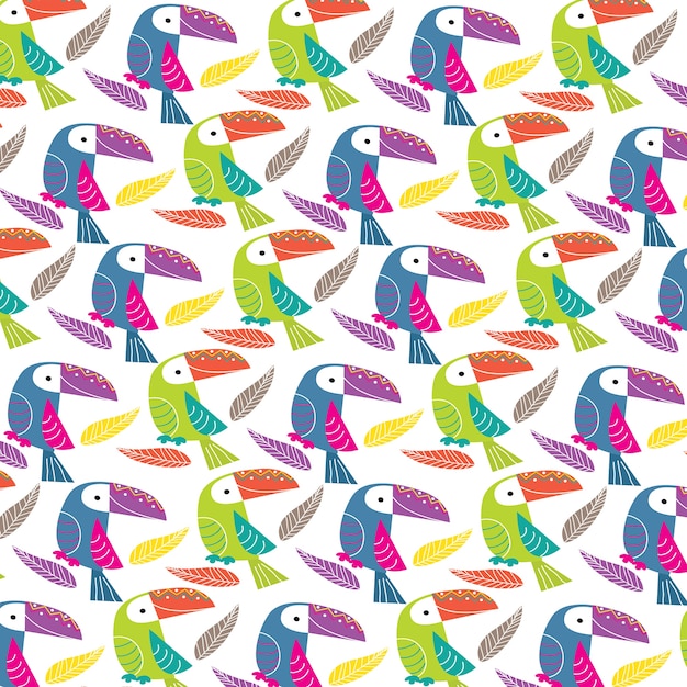 joli motif d&#39;oiseau coloré