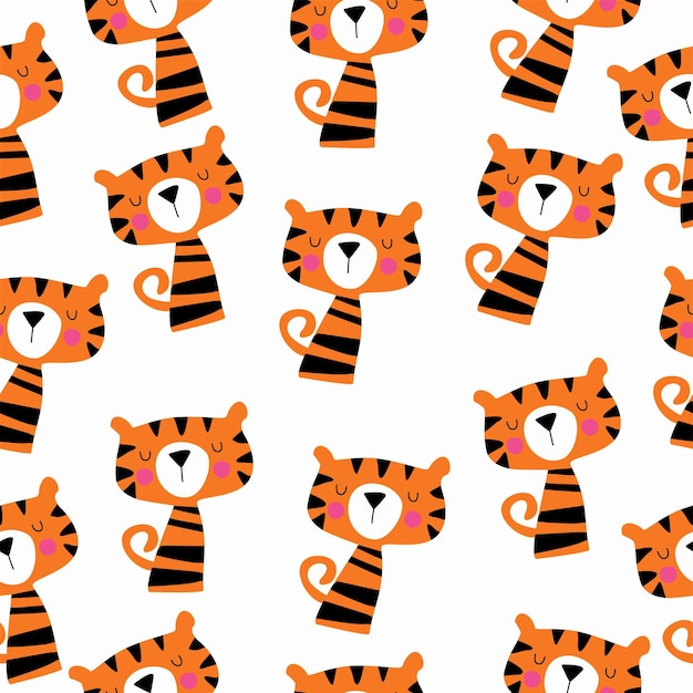 un joli motif avec un petit tigre