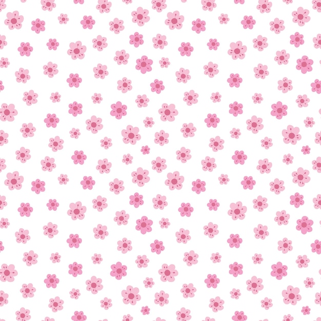 Joli Motif Sans Couture De Fleurs Roses. Fond Blanc Sans Fin De Vecteur Avec La Fleur De Sakura. Conception De Printemps Avec Des éléments Floraux