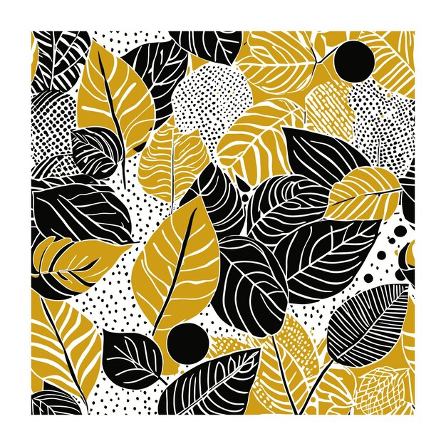 Vecteur joli motif textile d'automne avec des feuilles