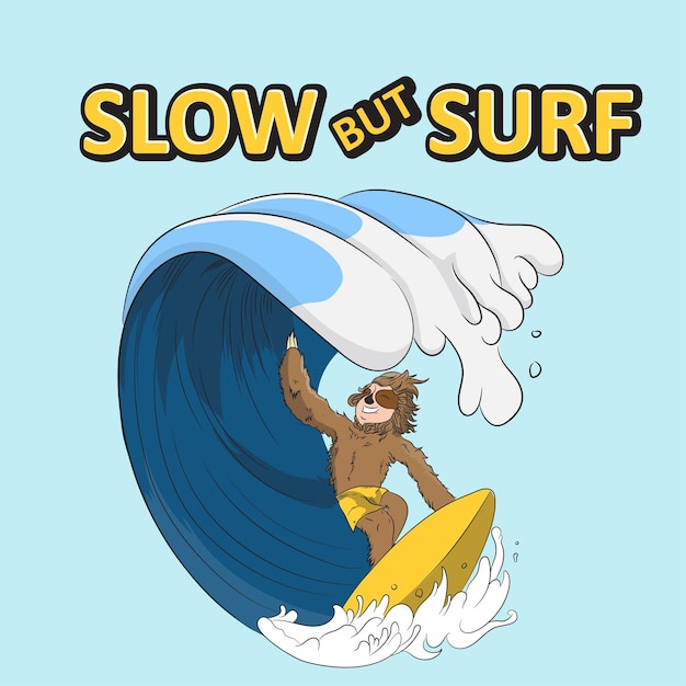 Un Joli Paresseux Surfe Sur Les Vagues Et Donne De La Motivation Lente Mais Surf