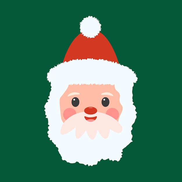 Joli Père Noël Année nouvelle et Noël personnage kawaii pour carte postale carte de vœux affiche de logo