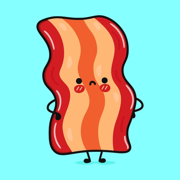 Joli personnage de bacon en colère