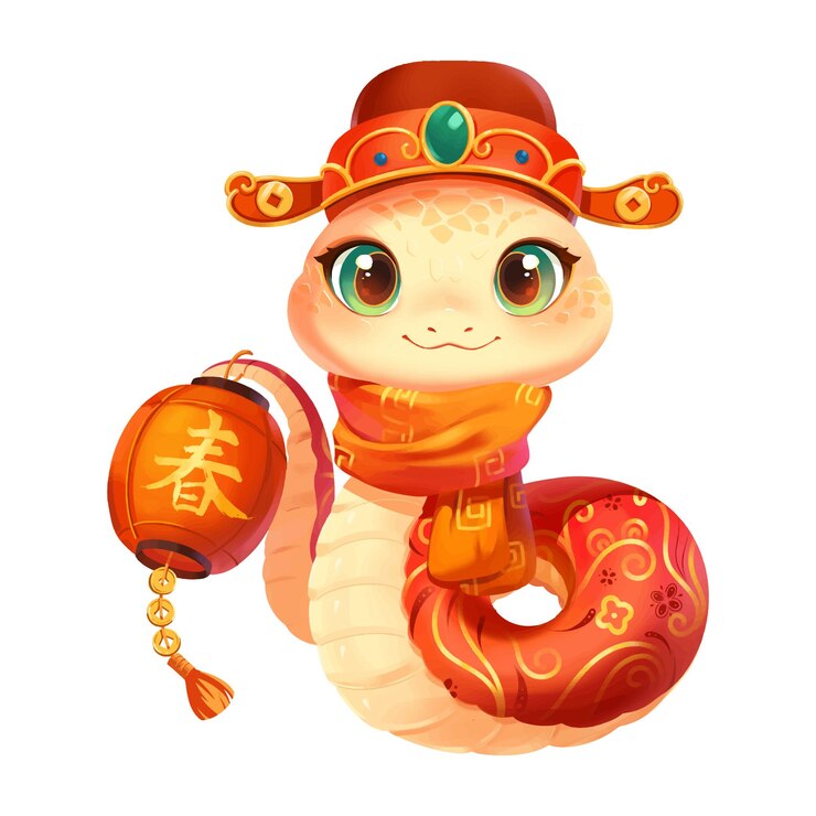 Vecteur joli personnage de serpent année du serpent nouvelle année