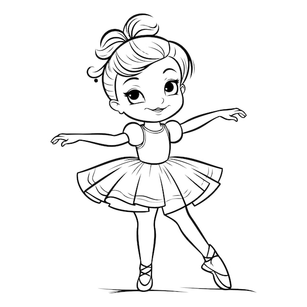 Vecteur un joli petit croquis de ballerine pour votre dessin.