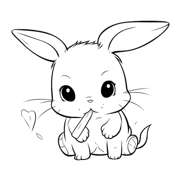 Vecteur joli petit croquis de lapin pour votre conception illustration vectorielle