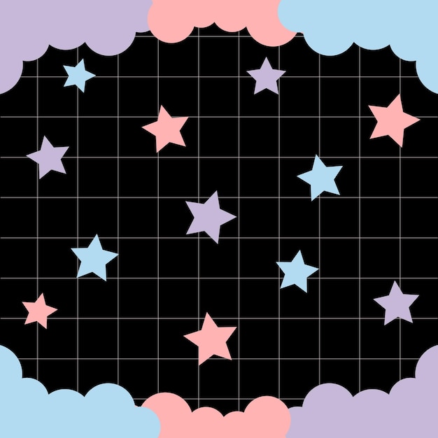 Joli réseau d'arrière-plan avec des étoiles et des nuages Vector