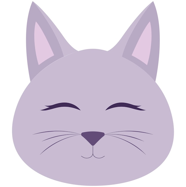 Vecteur joli visage de chat dessiné à la main