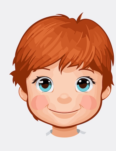 Joli Visage D'enfant 2d Clipart Vector Design Avec Fond Blanc